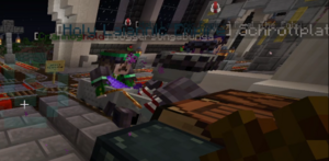 A Crannoghold Soldier, in a minecart, facing the Emperor Junk Zabel, also in a minecart.